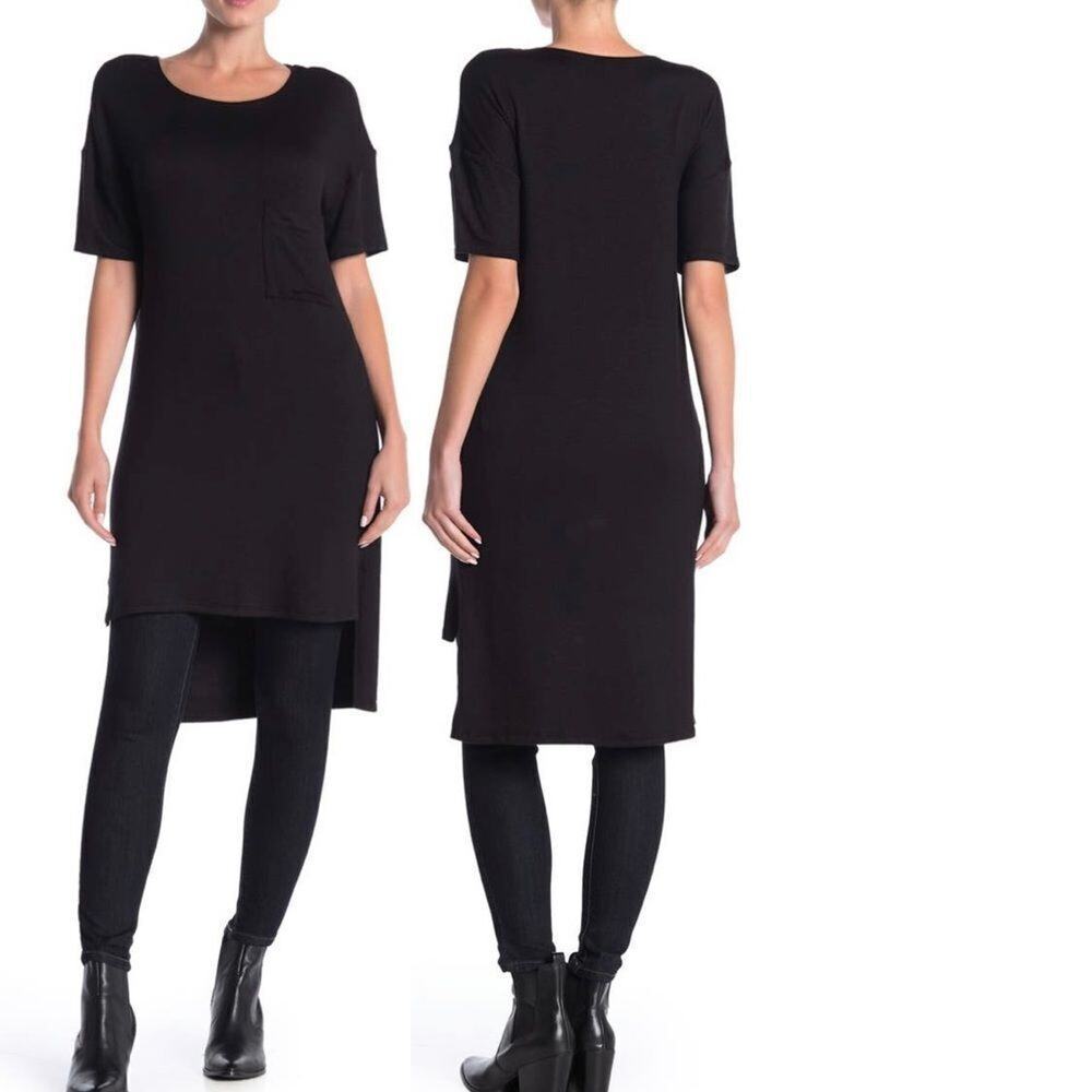 Go Couture Pocket Day Tunic High Low Modal Top Size M